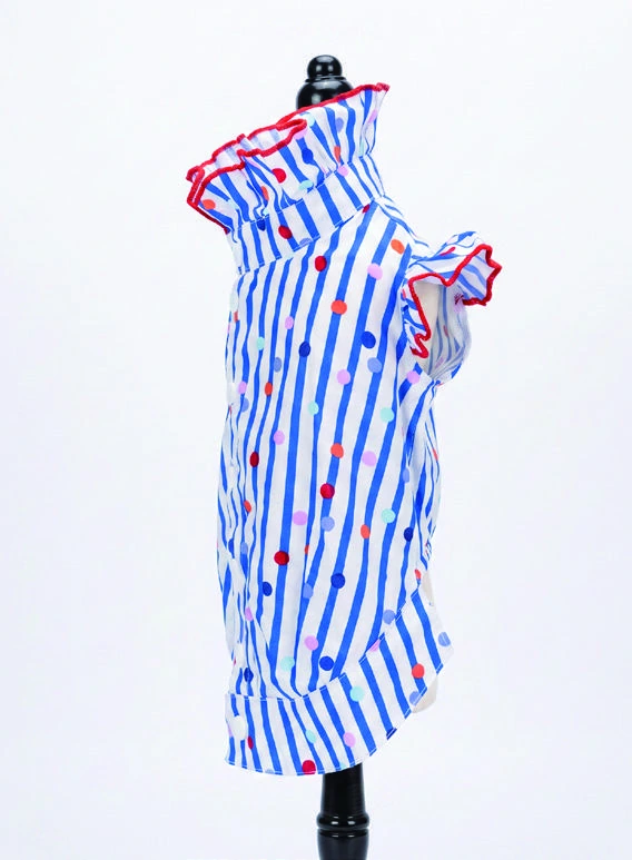 Blue Striped Shirt, side silhouette
