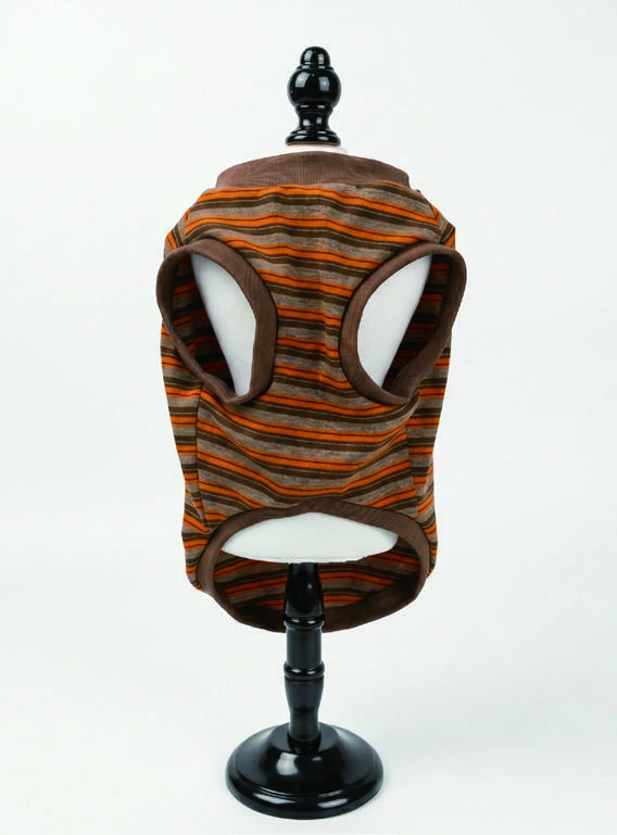 Orange & Brown Striped Top, underside and openings