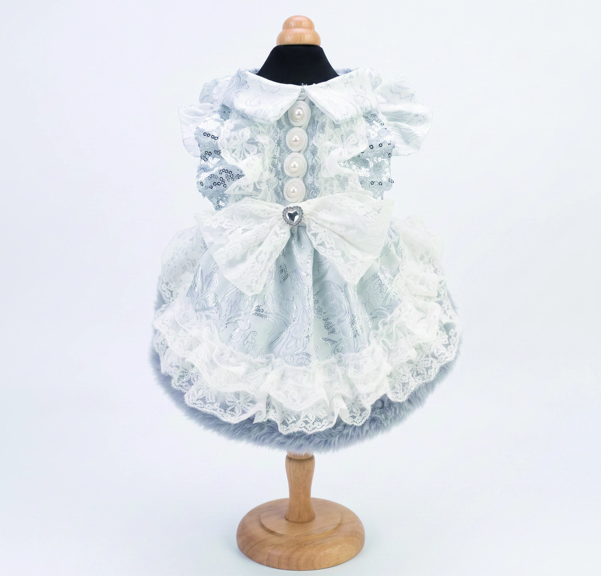 White Bow Occasion Dress, overall design view