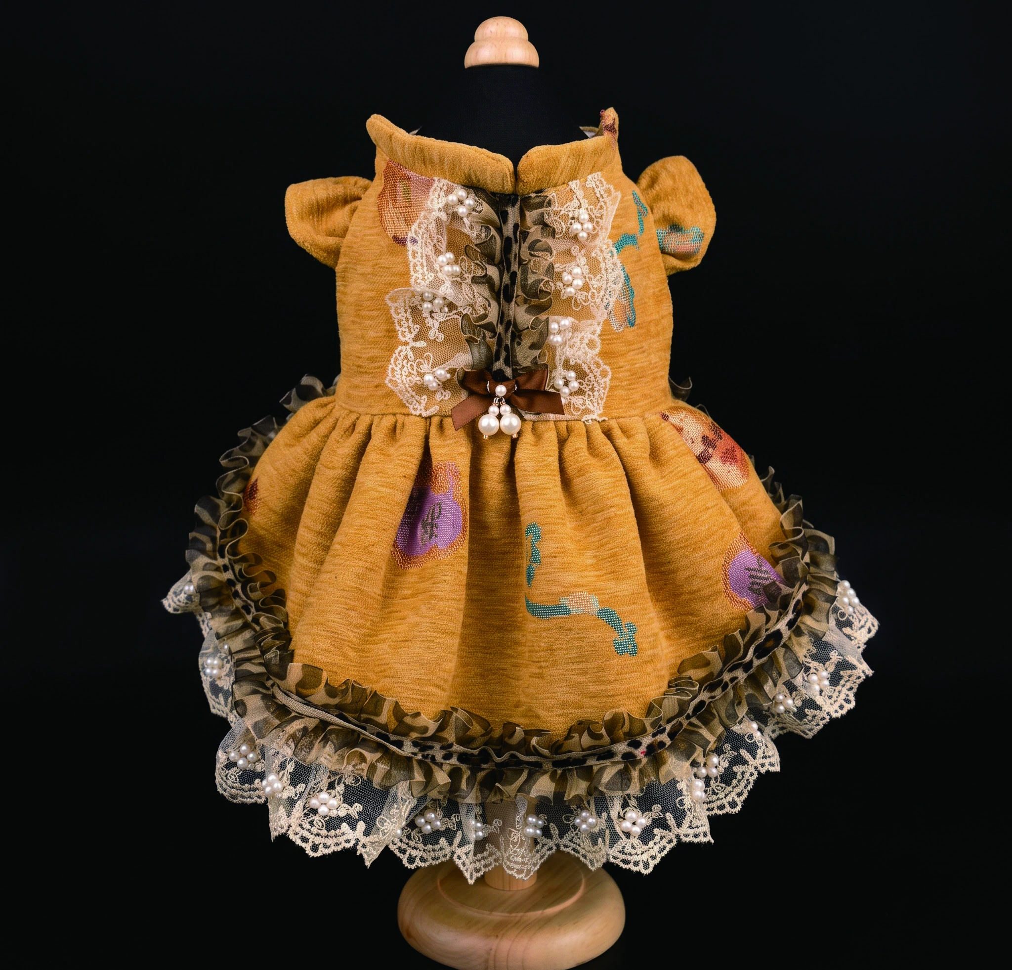 Ochre Bow Dress, overall design view