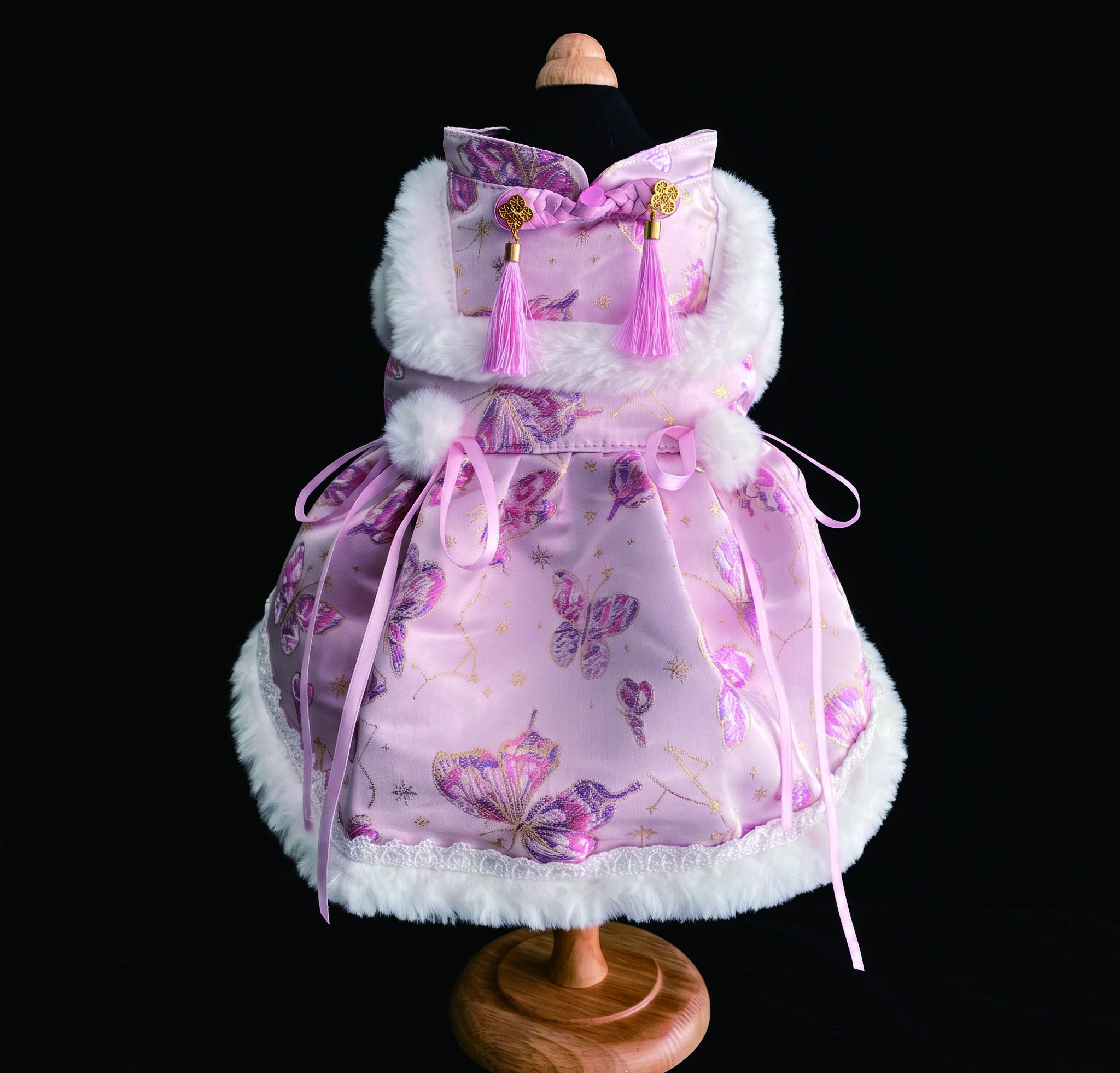 Pink Cape Ribbon Dress, overall design view
