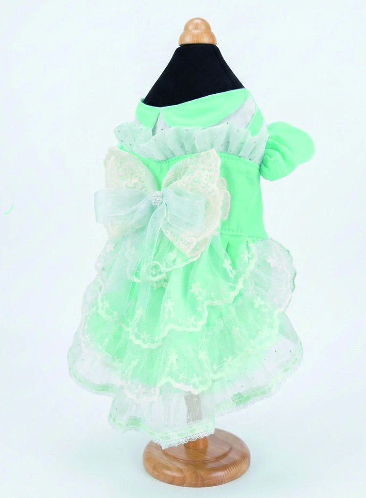 Mint Scalloped Lace Dress, side view