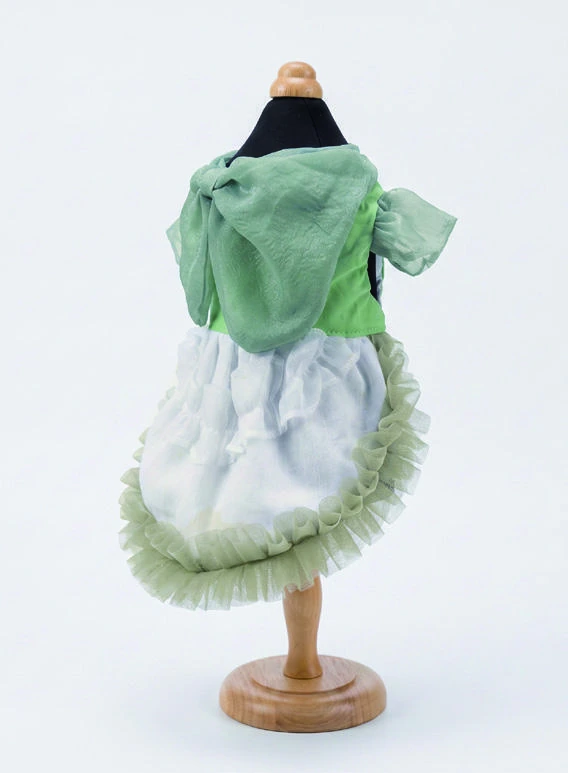 Sage & White Statement Bow Dress, side silhouette