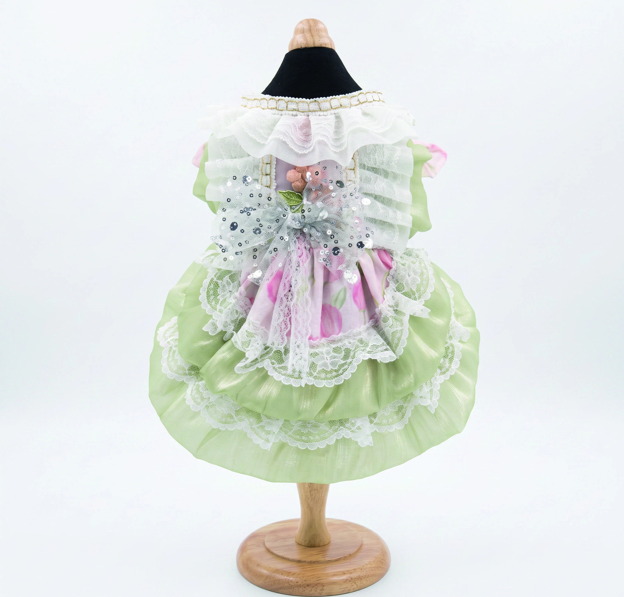 Sage Frill Dress, overall design view