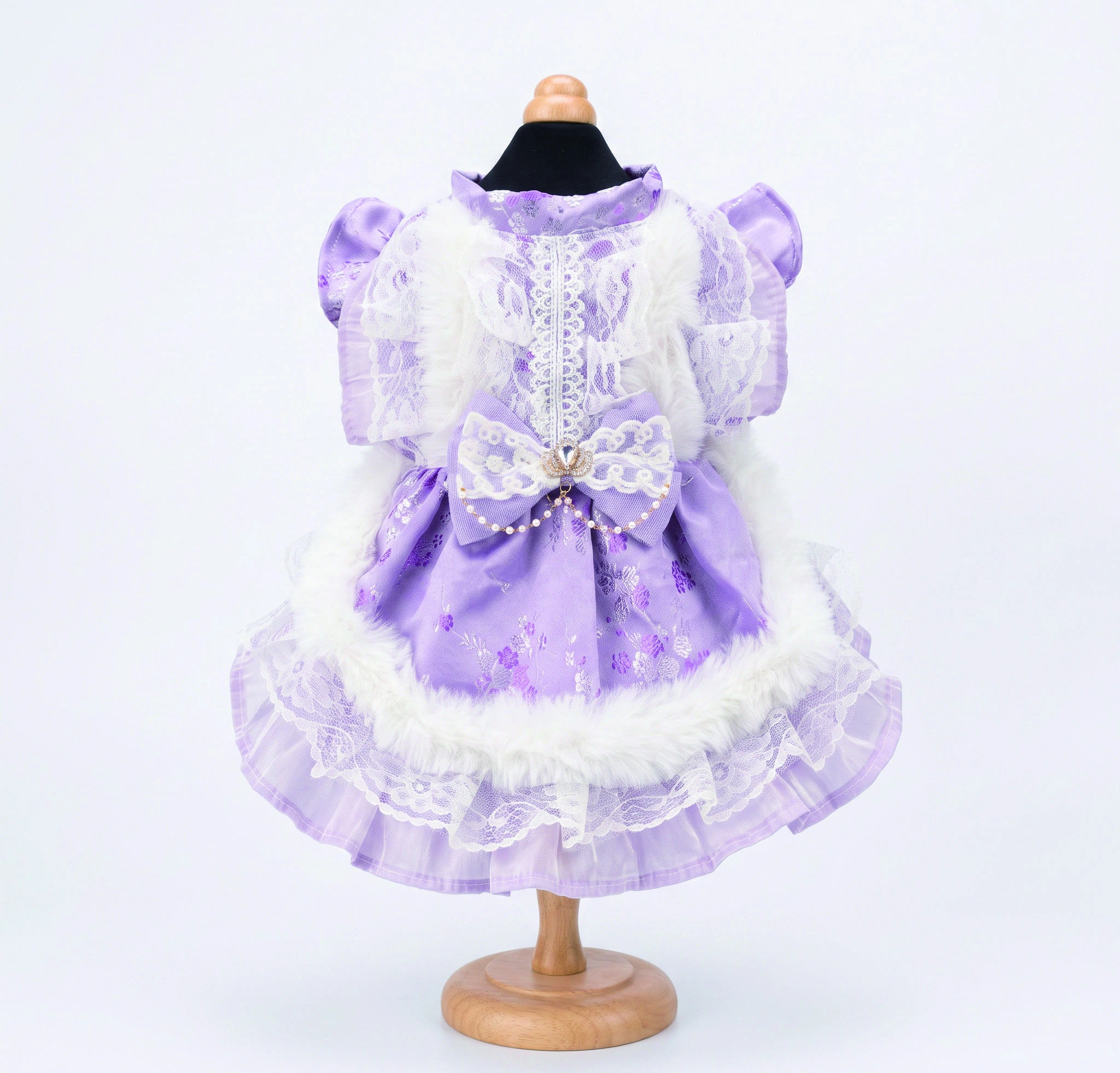 Lilac Lace Bib Dress, overall design view