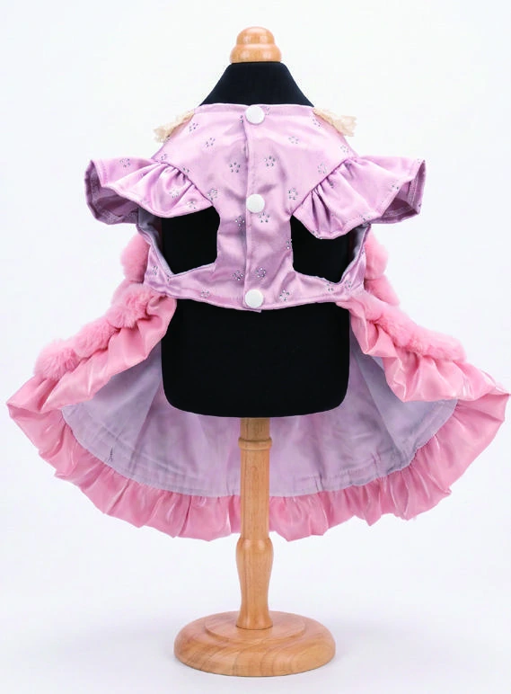 Mauve Pink Scallop Dress, underside and openings