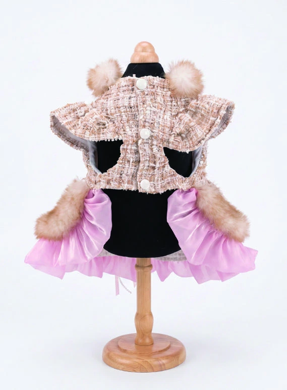 Brown Check & Pink Ribbon Dress, underside and openings