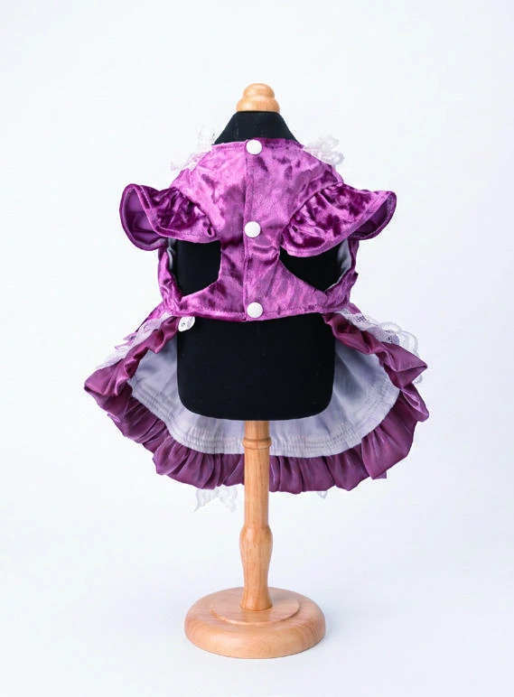 Plum Lace Bow Dress, underside and openings