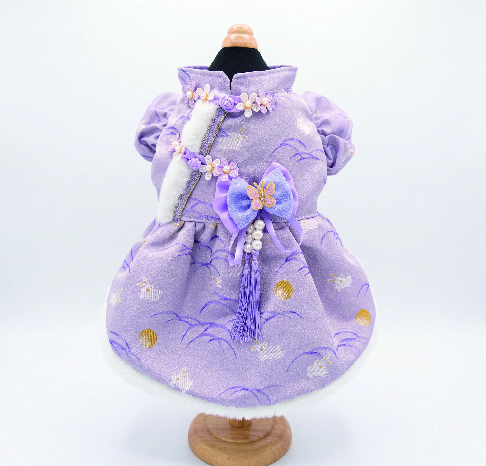 Lilac Ribbon Oriental Dress, overall design view