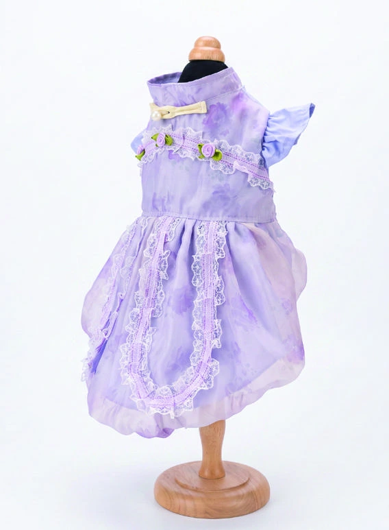 Lilac Floral Collar Dress, side silhouette