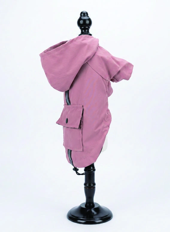 Mauve Hooded Layer, side silhouette